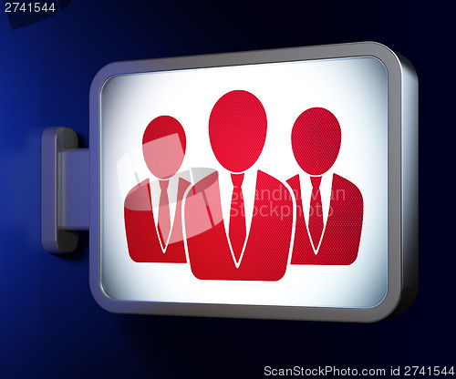 Image of News concept: Business People on billboard background