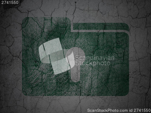 Image of Finance concept: Folder With Keyhole on grunge wall background