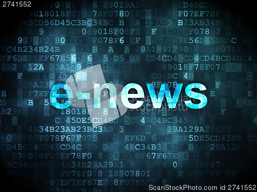 Image of News concept: E-news on digital background