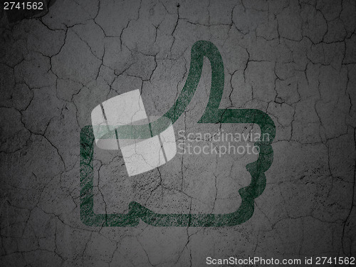 Image of Social media concept: Like on grunge wall background