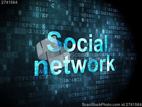 Image of Social media concept: Social Network on digital background