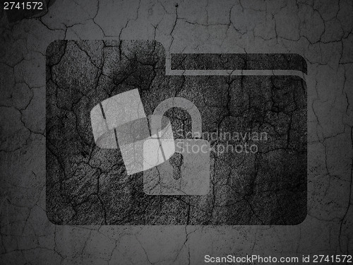 Image of Finance concept: Folder With Lock on grunge wall background