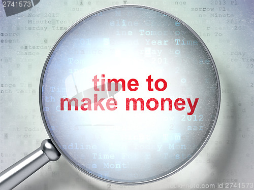 Image of Time concept: Time to Make money with optical glass