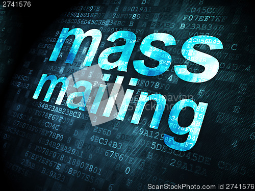Image of Advertising concept: Mass Mailing on digital background
