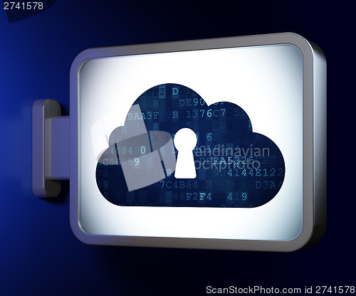 Image of Cloud technology concept: Cloud With Keyhole on billboard backgr