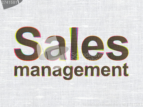 Image of Advertising concept: Sales Management on fabric texture backgrou