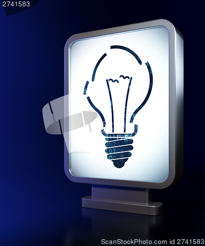 Image of Business concept: Light Bulb on billboard background