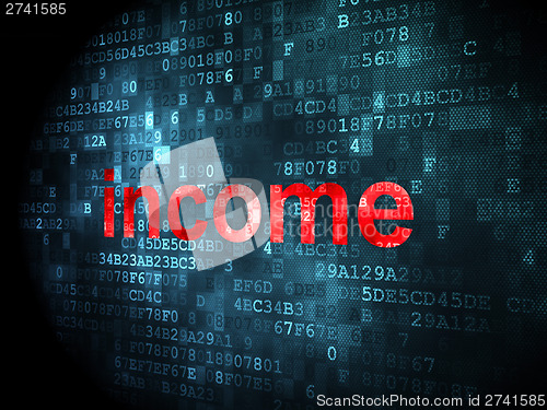 Image of Finance concept: Income on digital background