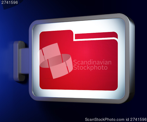 Image of Finance concept: Folder on billboard background
