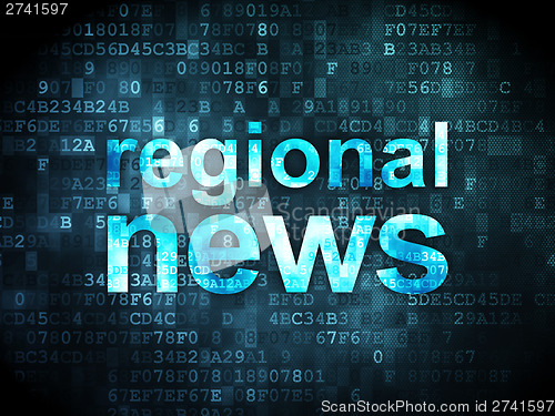 Image of News concept: Regional News on digital background