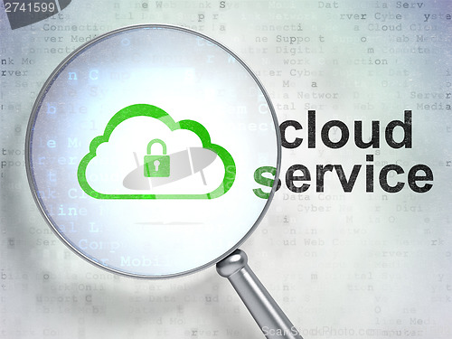 Image of Cloud computing concept: Cloud With Padlock and Cloud Service