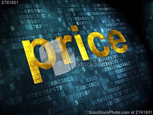 Image of Advertising concept: Price on digital background