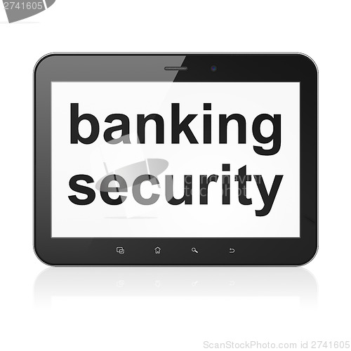 Image of Safety concept: Banking Security on tablet pc computer