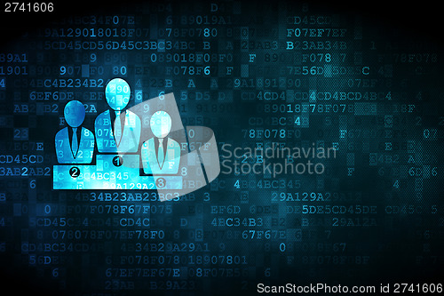 Image of Advertising concept: Business Team on digital background