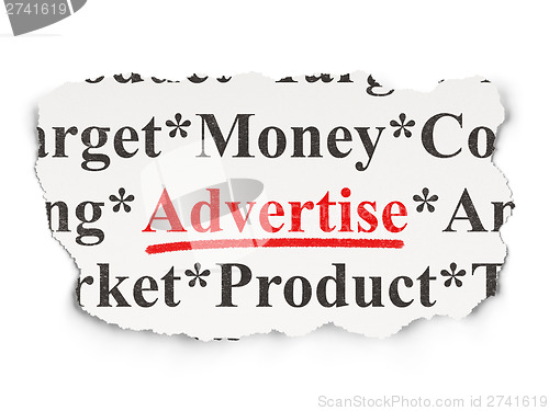 Image of Marketing concept: Advertise on Paper background