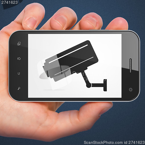 Image of Privacy concept: Cctv Camera on smartphone