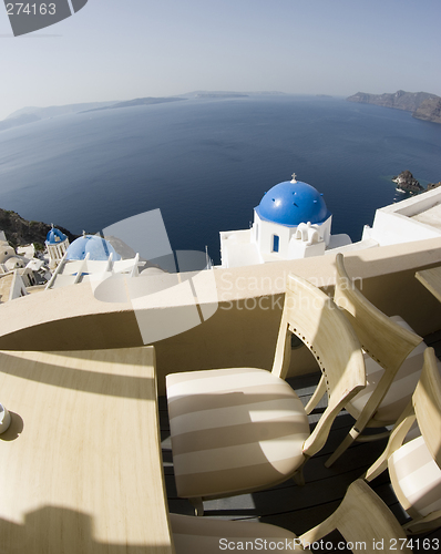 Image of santorini incredible view patio setting