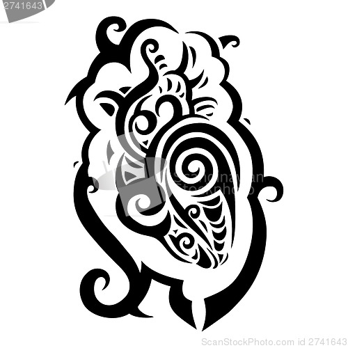 Image of Decorative heart. Ethnic pattern.