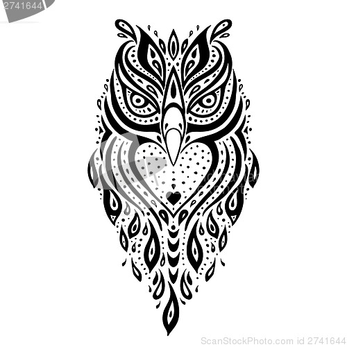 Image of Decorative Owl. Ethnic pattern.