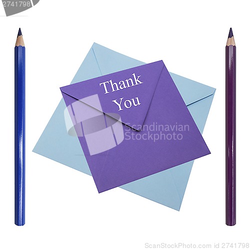 Image of colorful envelope and pencil