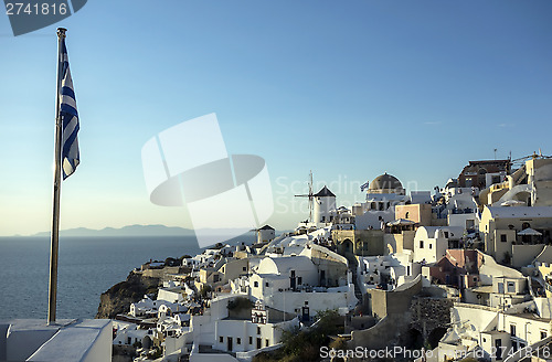 Image of Blue and white church of Oia village, Santorini 