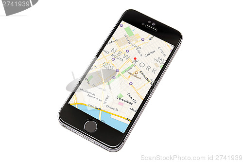 Image of iPhone 5S and New York Map