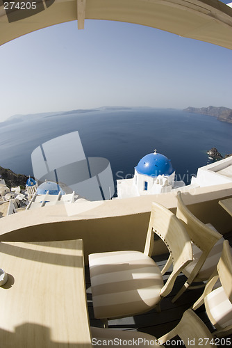 Image of santorini incredible view patio setting