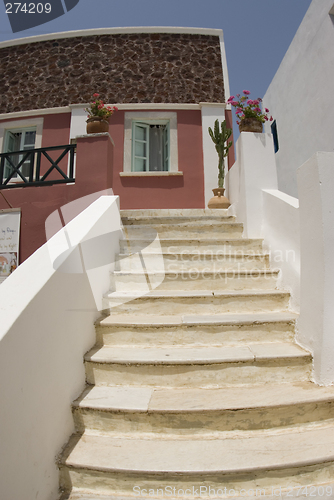 Image of stairway to greek island house