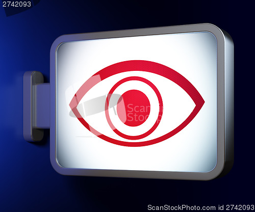 Image of Privacy concept: Eye on billboard background