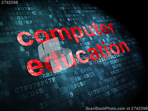 Image of Education concept: Computer Education on digital background