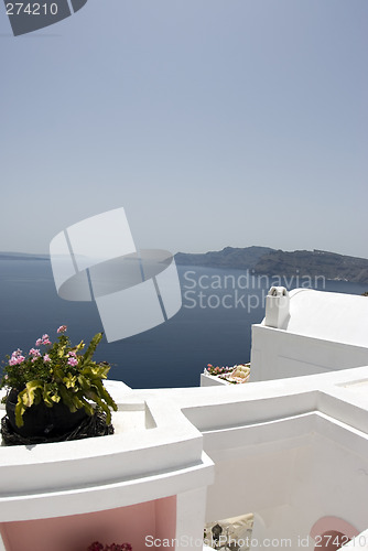 Image of santorini incredible view patio setting