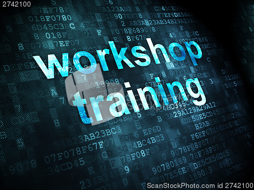 Image of Education concept: Workshop Training on digital background