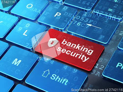 Image of Security concept: Shield With Keyhole and Banking Security on co