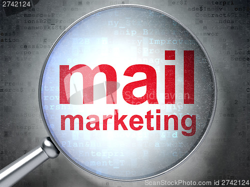 Image of Marketing concept: Mail Marketing with optical glass