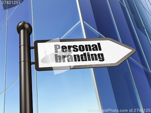 Image of Advertising concept: Personal Branding on Building background