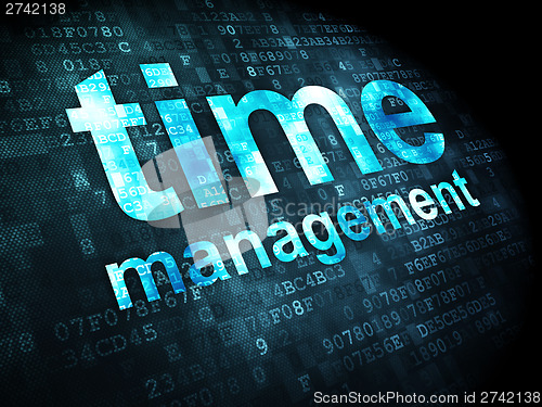 Image of Timeline concept: Time Management on digital background