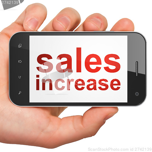 Image of Marketing concept: Sales Increase on smartphone