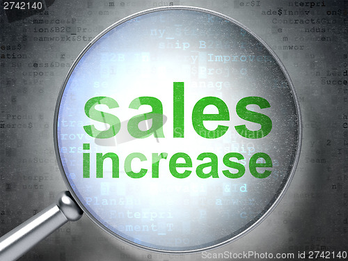 Image of Marketing concept: Sales Increase with optical glass