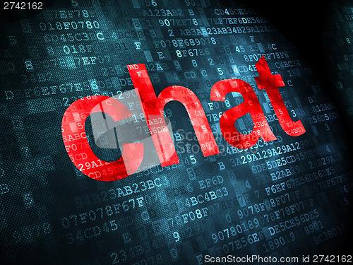 Image of SEO web development concept: Chat on digital background