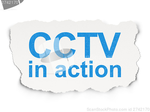 Image of Safety concept: CCTV In action on Paper background