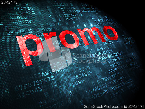 Image of Marketing concept: Promo on digital background