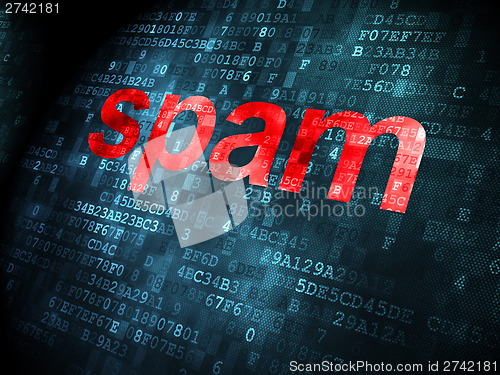 Image of Security concept: Spam on digital background