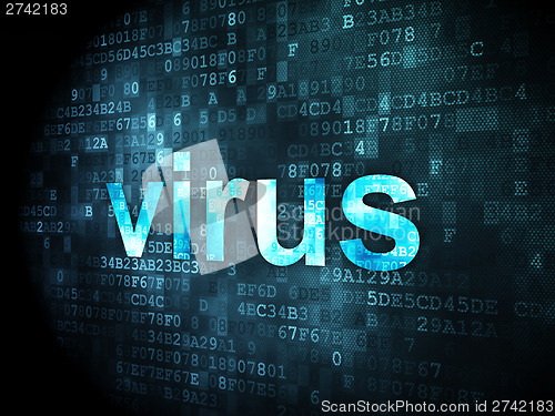 Image of Safety concept: Virus on digital background