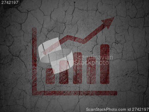 Image of Finance concept: Growth Graph on grunge wall background