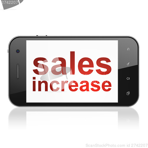 Image of Marketing concept: Sales Increase on smartphone