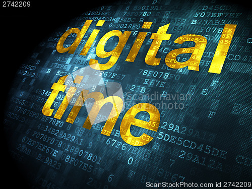 Image of Time concept: Digital Time on digital background