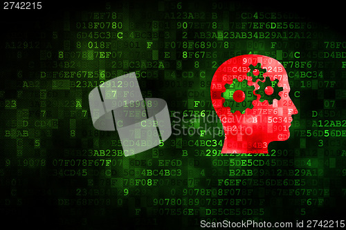 Image of Business concept: Head With Gears on digital background