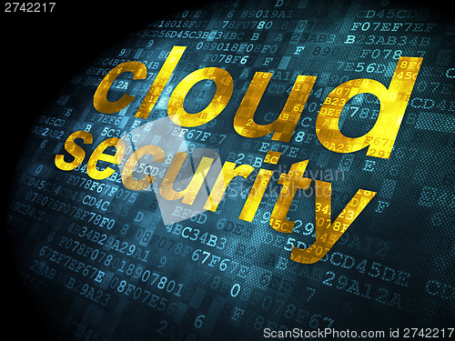 Image of Cloud technology concept: Cloud Security on digital background