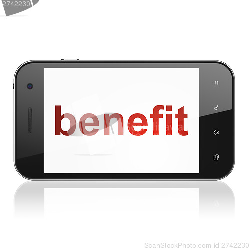 Image of Finance concept: Benefit on smartphone