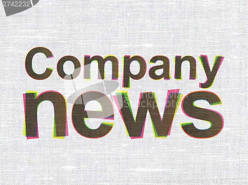 Image of News concept: Company News on fabric texture background